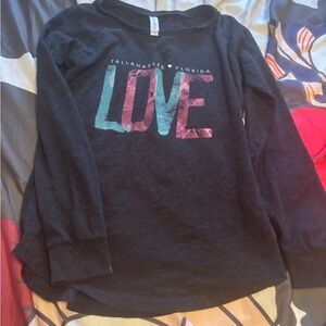 Women Black LOVE Graphic Shirt